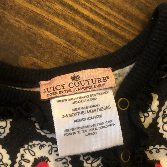 Juicy couture pajama set 3-6 months - Picture 2 of 4